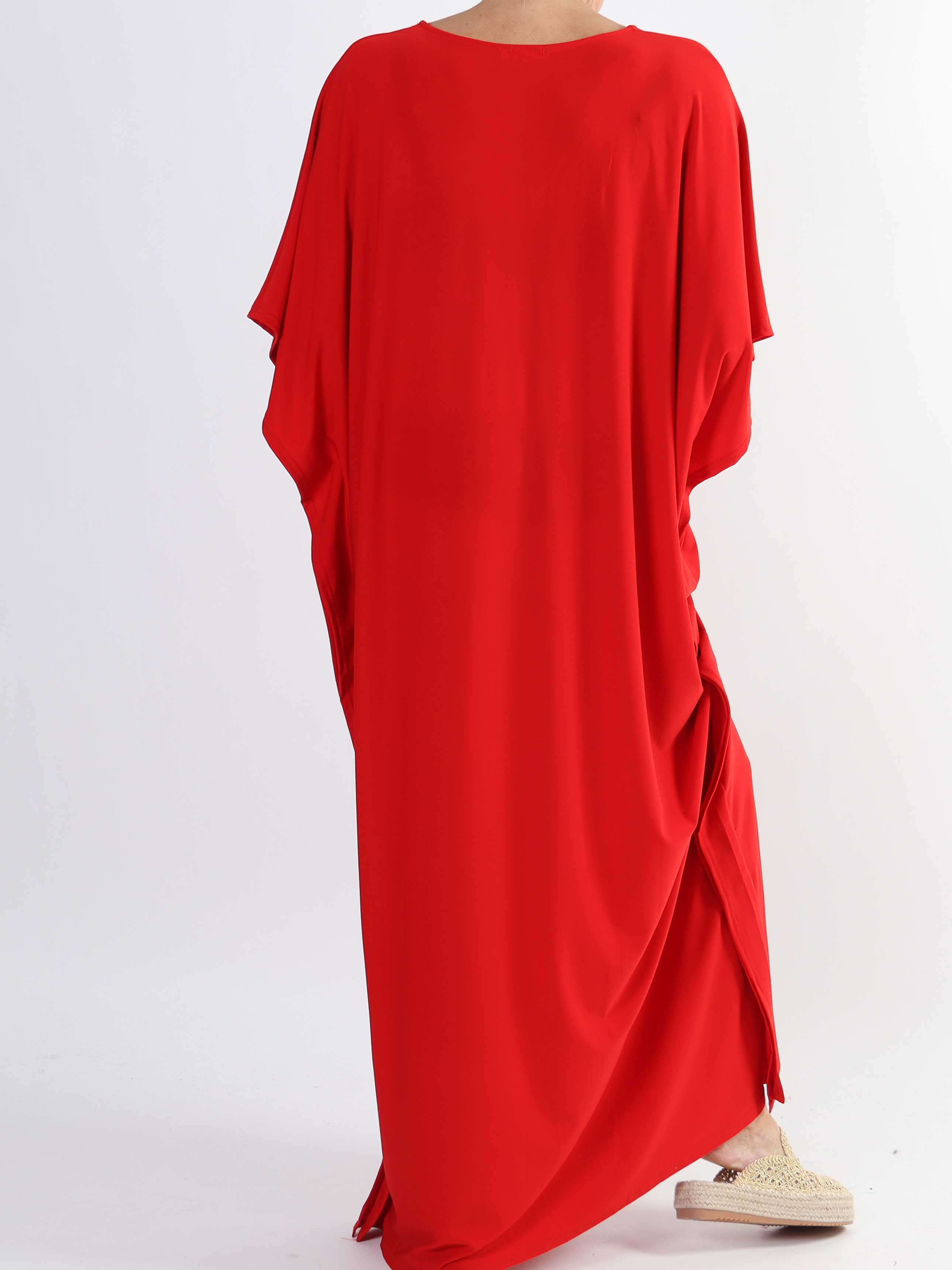 Azmina Plain Long - Ensfarvet elastisk plus size tunika